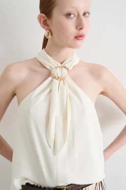 Top in satin leggero - Bianco