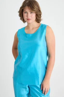 Top in shantung - Azzurro
