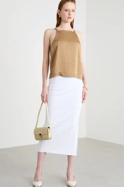 Top in twill - Cammello
