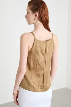 Top in twill - Cammello
