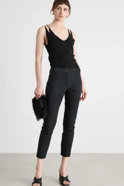 Top in viscosa e lurex - Nero