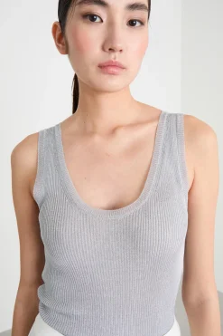 Top laminato a costine - Grigio