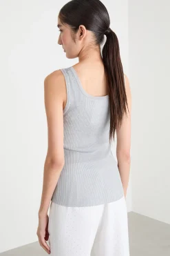 Top laminato a costine - Grigio