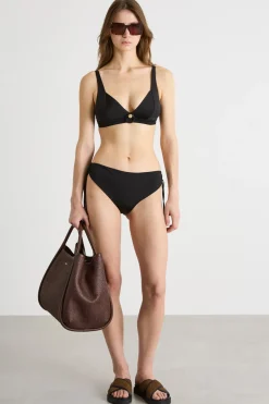 Top mare con anello in jersey - Nero