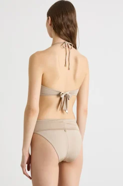 Top mare in jersey lucido - Beige