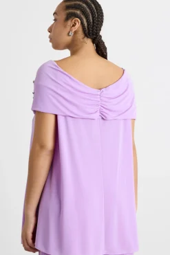 Top off-shoulder con applicazioni - Lilla
