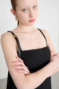 Top off-shoulder in cady - Nero