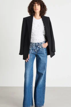 Top ricamato con cristalli - Trasparente