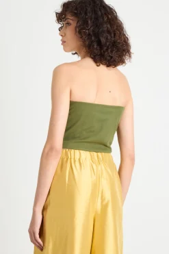 Top ricamato - Verde Giallo Bianco