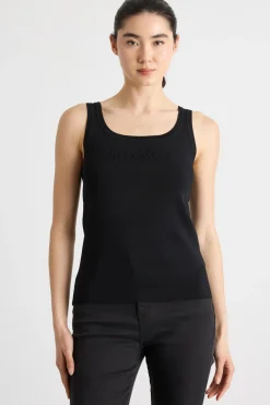 Top slim in maglia - Nero