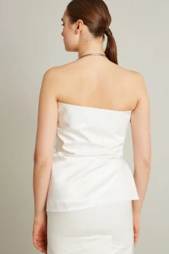 Top smanicato - Bianco