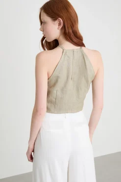 Top smanicato corto - Verde