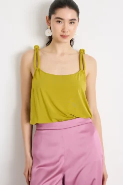 Top smanicato in jersey - Verde