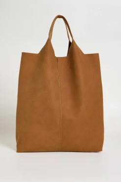 Tote bag con borchie - Marrone