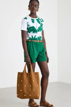 Tote bag con borchie - Marrone