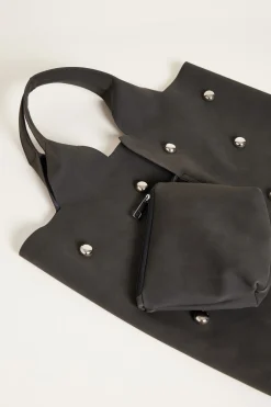 Tote bag con borchie - Nero