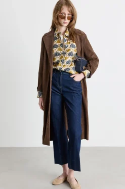 Trench con cintura - Marrone