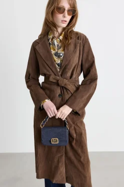 Trench con cintura - Marrone