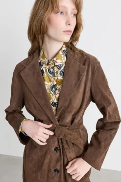Trench con cintura - Marrone