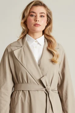 Trench con ricamo - Sabbia