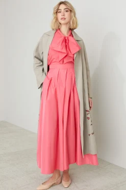 Trench con ricamo - Sabbia