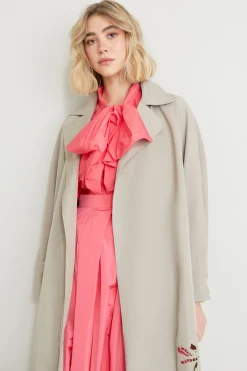 Trench con ricamo - Sabbia