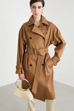 Trench corto doppiopetto - Marrone