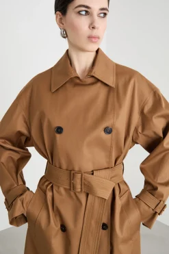 Trench corto doppiopetto - Marrone