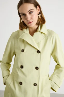 Trench corto in gabardina antigoccia - Giallo