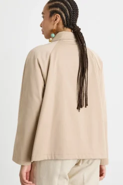 Trench corto in gabardina - Cammello