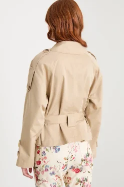 Trench crop doppiopetto - Beige
