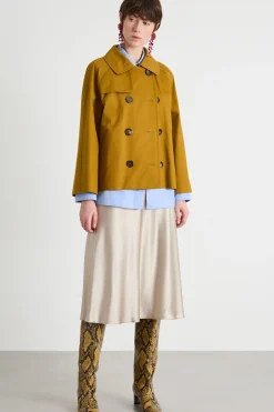 Trench crop doppiopetto - Giallo