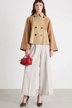 Trench doppiopetto in gabardina antigoccia - Cammello