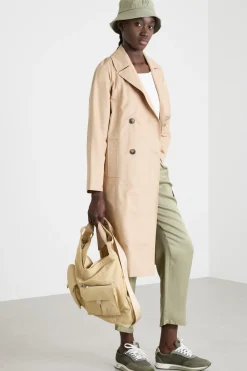 Trench doppiopetto in gabardina - Beige