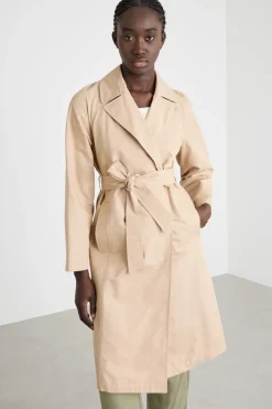 Trench doppiopetto in gabardina - Beige