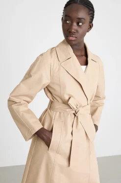 Trench doppiopetto in gabardina - Beige