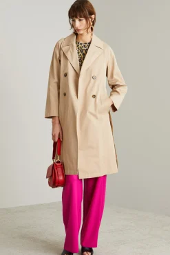 Trench doppiopetto in gabardina - Beige