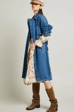 Trench in denim - Blu