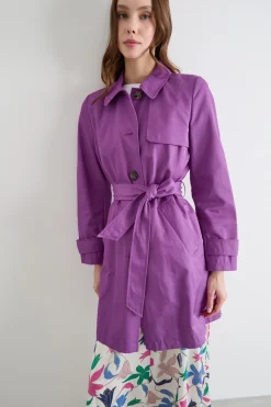 Trench in gabardina antigoccia - Viola
