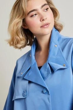Trench in gabardina - Azzurro