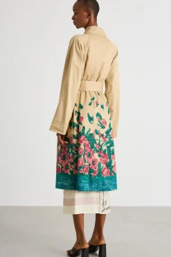 Trench in gabardina di cotone antigoccia - Cammello