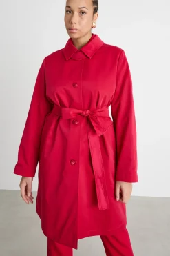 Trench in gabardina - Rosso