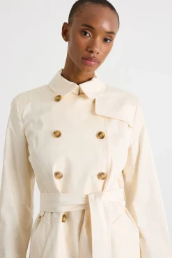 Trench in raso stretch - Avorio