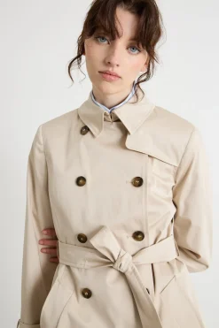 Trench in raso stretch - Beige