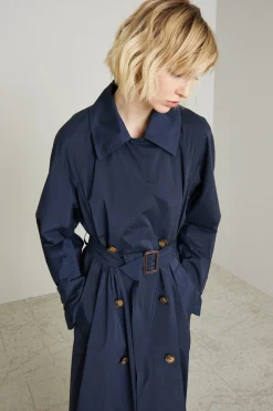 Trench in taffetà leggera - Blu Notte