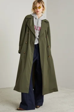 Trench in taffetà leggera - Verde Kaki