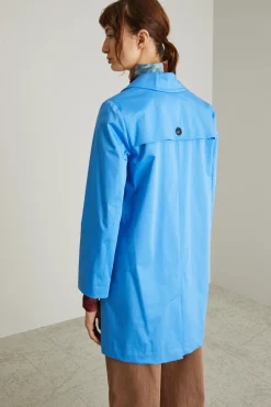 Trench in tessuto di cotone - Azzurro