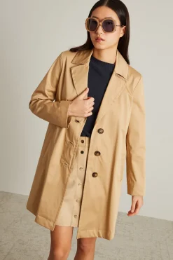 Trench in tessuto di cotone - Beige
