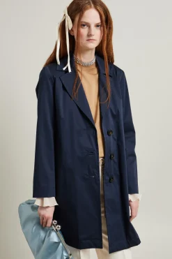 Trench in tessuto di cotone - Blu Notte
