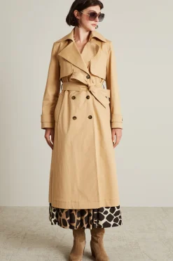 Trench lungo con cintura - Beige